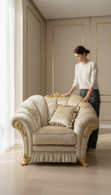 Armchair Chair Upholstery Television Leather Textile Fabric Beige Design Lounge Club Relax