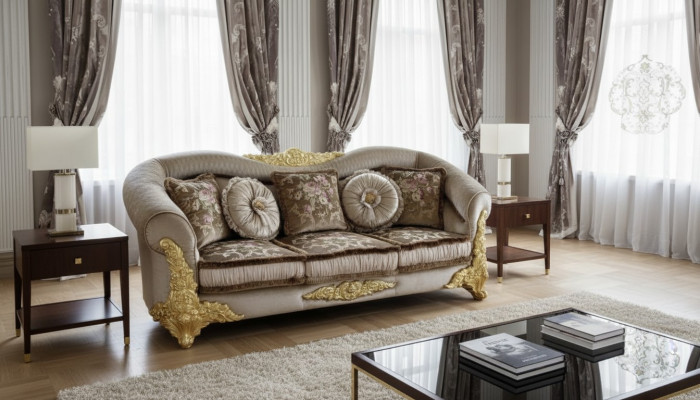Sofa 3-seater sofas room brown Chesterfield three-seater couch upholstery design