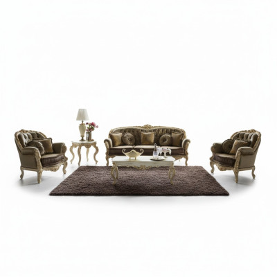 Sofa Couch Textile Upholstery Seat 3+1+1 Seating Set Design Couches Sofas New