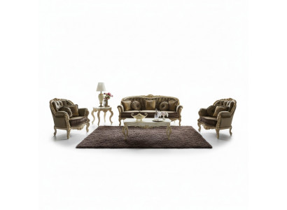Sofa Couch Textile Upholstery Seat 3+1+1 Seating Set Design Couches Sofas New