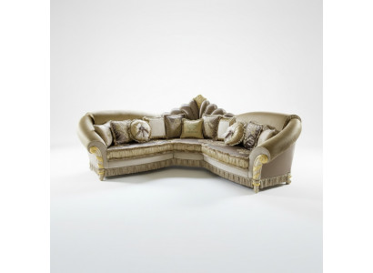 Sectional L-shaped couch upholstered in fabric, sofa design, luxury living room seating.