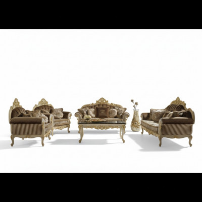 Italian three-seater velvet sofa couch upholstery Winchester 230 cm brown furniture new