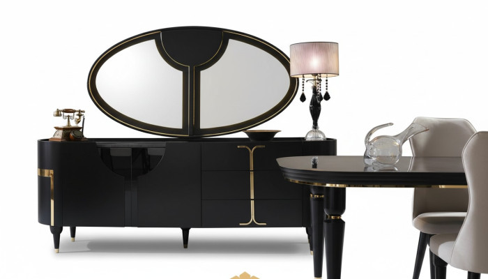 Chests Sideboard Furniture Cabinet Ensemble Set 2-piece Chest Mirror Group Wood
