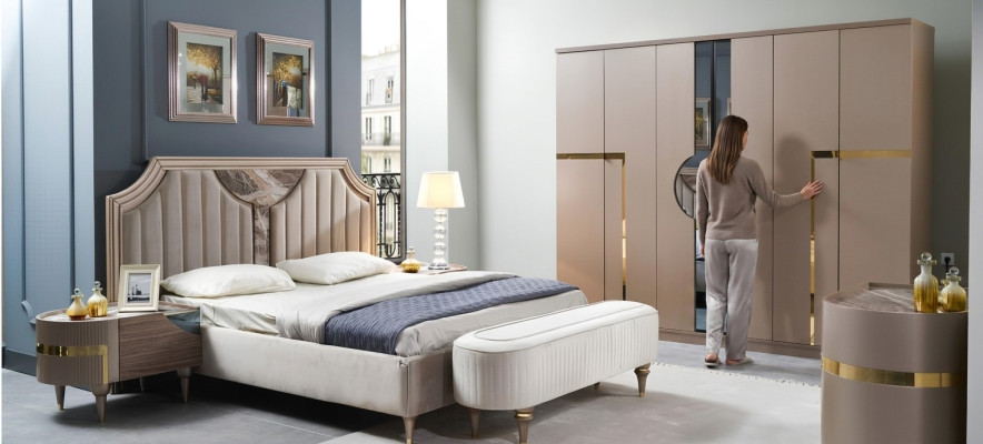 Furniture Modern Luxury Beds New Bed 2x Nightstand 3-piece Bedroom Set Design