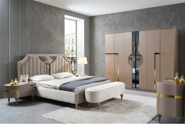 Furniture Modern Luxury Beds New Bed 2x Nightstand 3-piece Bedroom Set Design