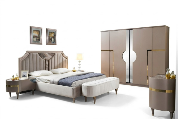 Furniture Modern Luxury Beds New Bed 2x Nightstand 3-piece Bedroom Set Design