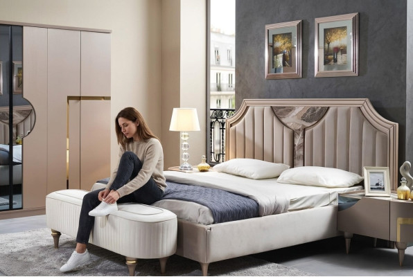 Bed frame double wood bed frames bedroom white luxury bed modern beds