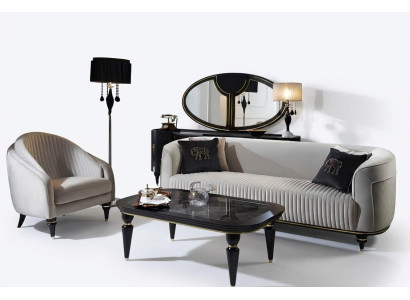 Sofa set 3+1 seater fabric sofa couch suite design gray black furniture 2-piece