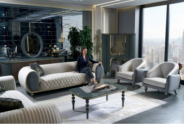 Design sofas upholstered couches fabric relax modern sofa set 3+1+1 seater set