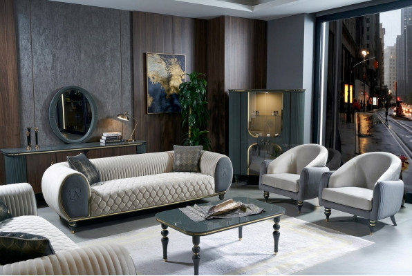 Design sofas upholstered couches fabric relax modern sofa set 3+1+1 seater set