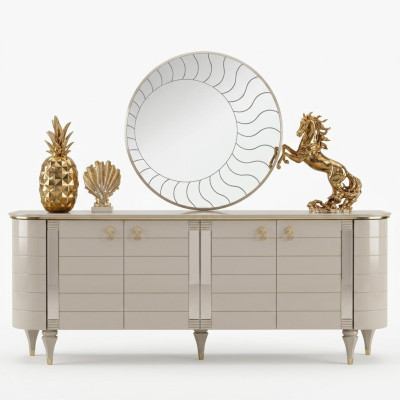 Wooden dressers sideboard furniture cabinet set 2-piece dresser mirror group
