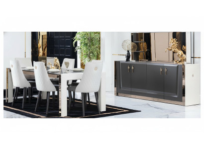 Dining room set table 6x chair dresser mirror Italian style group new