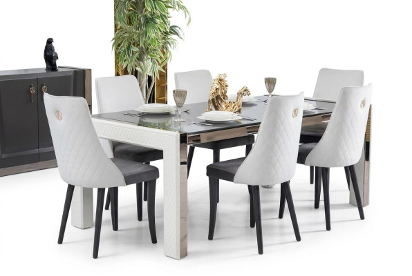 Design Luxury Dining Room Tables Italian Furniture Table Armchair 6x Chairs New