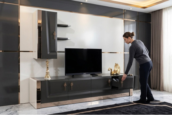 Sideboard living room furniture TV lowboard television stand design RTV cabinet wall unit