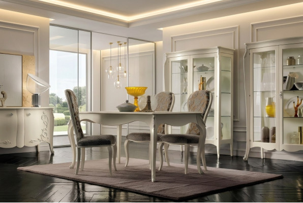 Classic table, wooden table, baroque rococo dining room, royal dining table