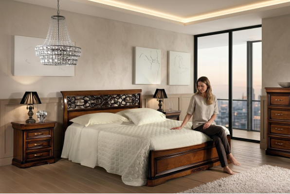 Bed furniture for bedroom double bed wooden bed designer bed Vaccari cav Giovanni