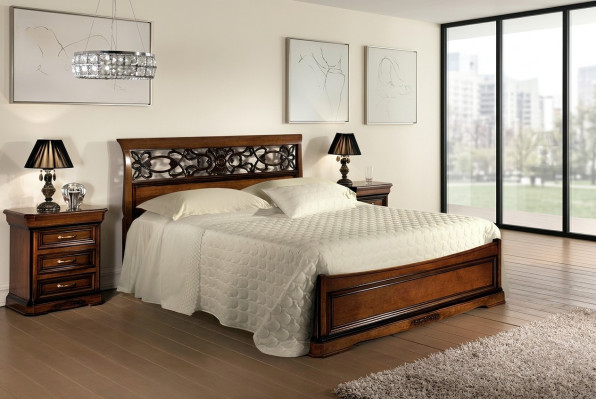 Bed furniture for bedroom double bed wooden bed designer bed Vaccari cav Giovanni