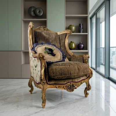 Armchair Library Chair Wingback Armchair Upholstery Italian Furniture Luxury Chairs New