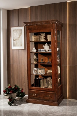 Solid wood furniture glass display cabinet real wood sideboard living room display cabinet