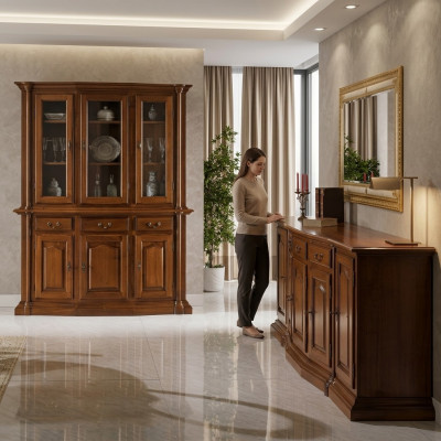 Dresser drawers wood sideboard cabinet cupboards solid dressers living room