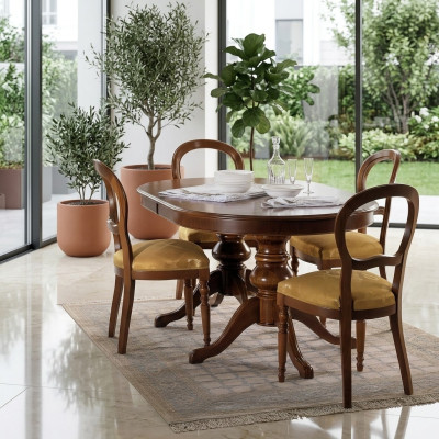 Dining room furniture group Italy furniture set suite 5-piece dining table 4 chairs luxury.