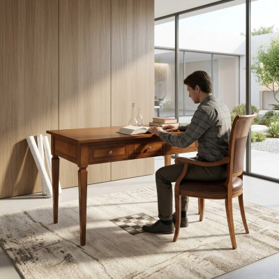 Table Desk Secretary Desks Italian Furniture Chair Set Office 2-piece