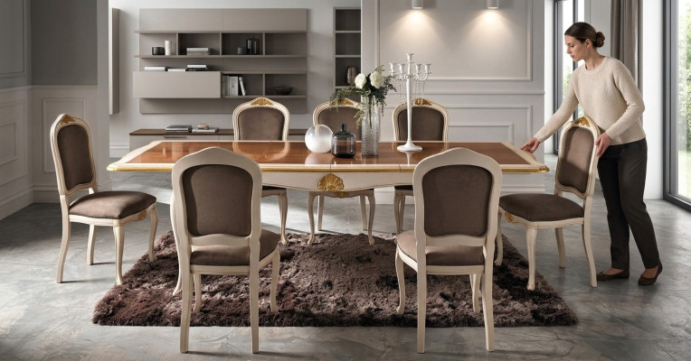 Baroque Antique Style Dining Table Table Real Wood Classic Design Tables Italy