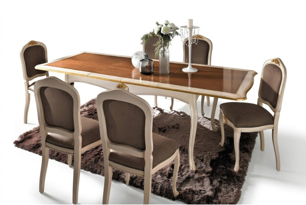 Baroque Antique Style Dining Table Table Real Wood Classic Design Tables Italy