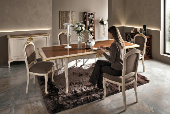 Set Table + 6 Chairs Complete Classical Dining Room Set Furniture Baroque