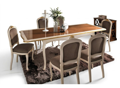 Set Table + 6 Chairs Complete Classical Dining Room Set Furniture Baroque