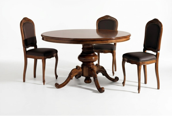 Dining set dining table table tables 4x armchairs set chair round 5-piece set ensemble