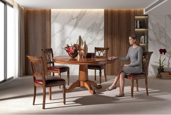Round tables furniture dining table in antique style Italian dining tables wooden tables