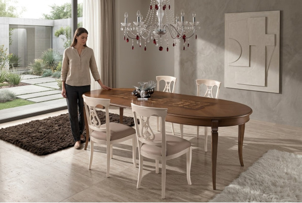 Dining room set dining group classic real wood 4-piece set chair ensemble 4x chairs