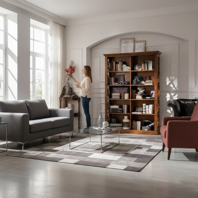 Living room display cabinet bookcase sideboard classic furniture shelves wood