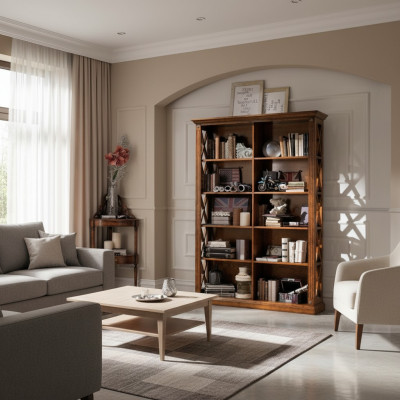 Living room display cabinet bookcase sideboard classic furniture shelves wood