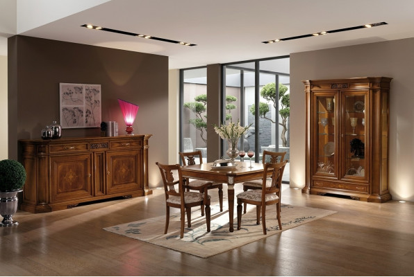 Luxury Set Dining Room Dining Table Chair XXL Table Tables Chairs Wood Design 7 pcs New