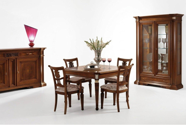 Luxury Set Dining Room Dining Table Chair XXL Table Tables Chairs Wood Design 7 pcs New