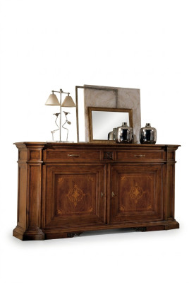 Luxury chest of drawers high cabinet sideboard cabinets wood brown Italian furniture
