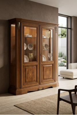 Display cabinet 2 door wooden cupboard showcases living room display cabinets design glass furniture