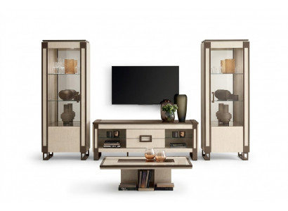 Design living room wall unit sideboard 2x display cabinets RTV lowboard sideboard 3-piece set living room walls