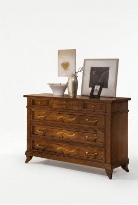 Wooden dresser in a classic style on elegant legs for living room or bedroom