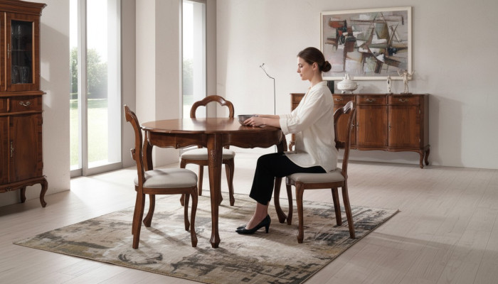 Dining room set chair dining table suite round tables chairs 4-piece wooden table solid wood