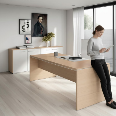 Computer desk beech office furniture workstation desk furnishing furniture Frezza