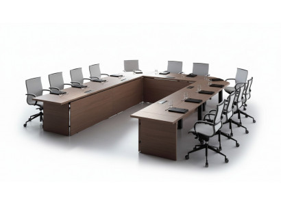 Conference table chairs group office furniture Italy office desk meeting table 7-piece set.