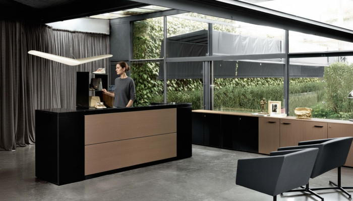 Reception desk office furniture counter furniture table law office practice Frezza reception desks