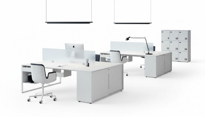Desk Worktable Computer Desk Double Desk with Drawer