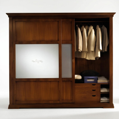 Luxury wardrobe bedroom closet solid wood cabinets Italian furniture