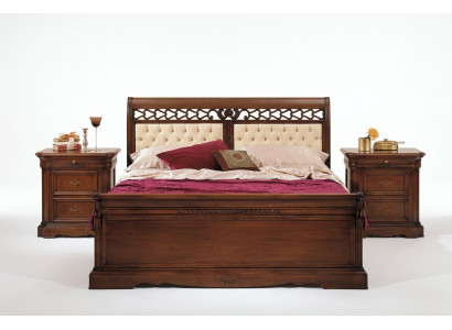 Bedroom bed nightstand wardrobe dresser hotel double new set 3-piece.