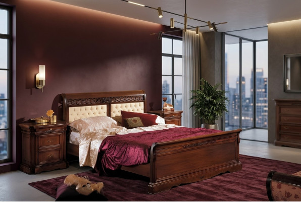 Bed double bed wooden bed furniture solid wood bedroom designer bed wood beds