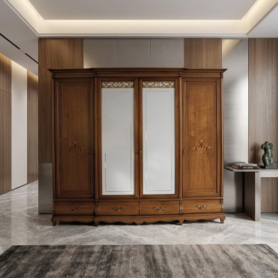 Wardrobe set wood cabinet bedroom solid wood furniture Italy cabinets